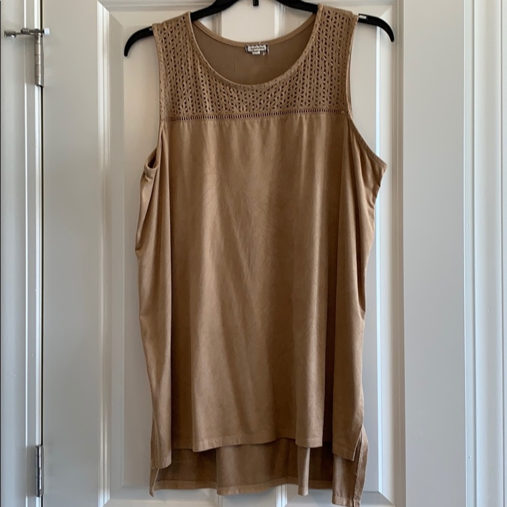 Sleeveless suede top